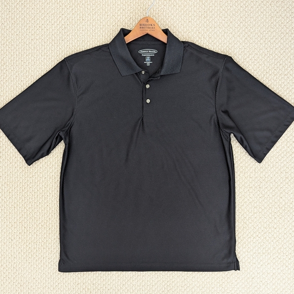 PEBBLE BEACH Tech Mesh Performance Golf Polo Shirt Men's L Dry Wick Light Black - Picture 14 of 16
